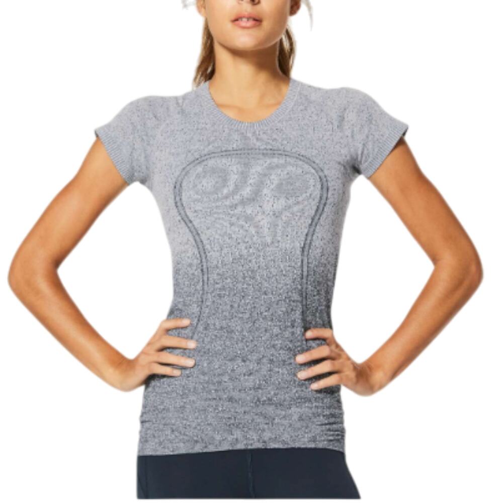 LULULEMON Swiftly Tech Short Sleeve Crew Top Sz 6 Gray Ombre Seamless Train Run